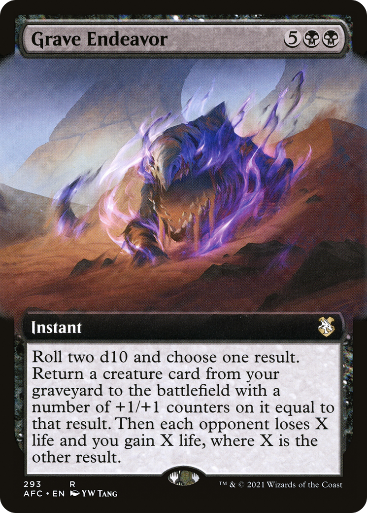 Grave Endeavor (Extended Art) (AFC-293) - Adventures in the Forgotten Realms Commander
