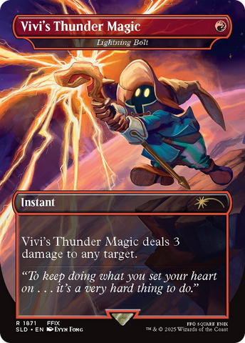 Vivi's Thunder Magic - Lightning Bolt (SLD-1871)  - Secret Lair Drop / Vivi's Thunder Magic (Borderless)