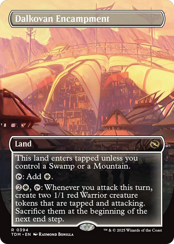 Dalkovan Encampment (Borderless) (TDM-394)  - Tarkir: Dragonstorm