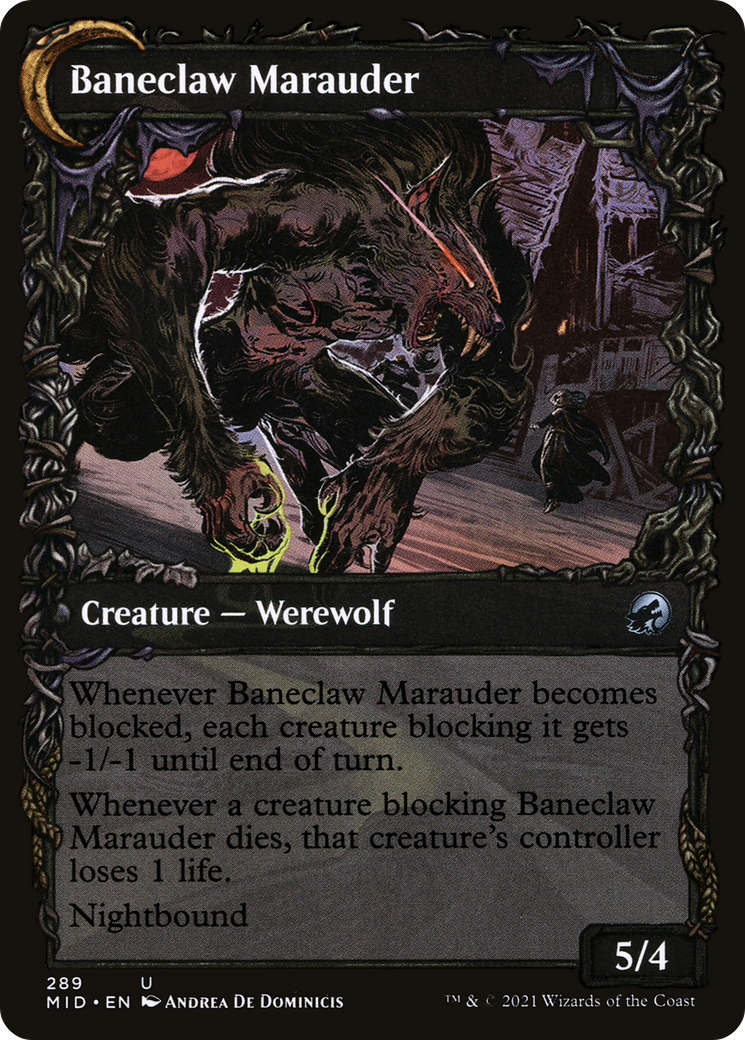 Baneblade Scoundrel (Showcase) (MID-289) - Innistrad: Midnight Hunt: (Showcase, Double Faced Transform) Foil