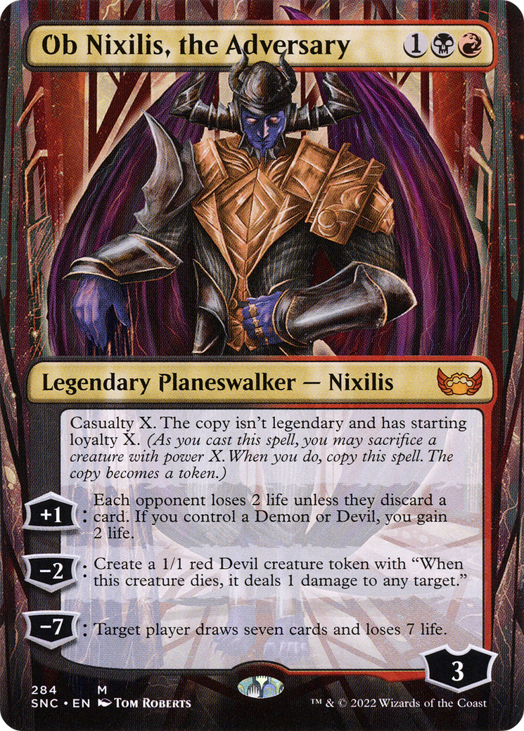 Ob Nixilis, the Adversary (Borderless) (SNC-284) - Streets of New Capenna (Borderless) Foil