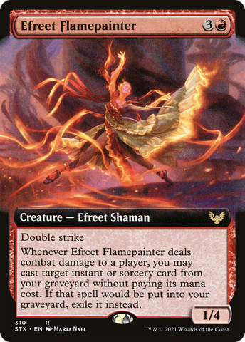 Efreet Flamepainter (Extended Art) (STX-310)  - Strixhaven: School of Mages: (Extended Art)