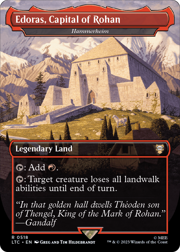 Edoras, Capital of Rohan - Hammerheim (Borderless) (LTC-518)  Foil - Tales of Middle-earth Commander / Edoras, Capital of Rohan
