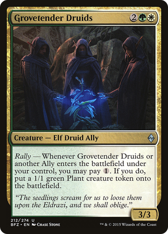 Grovetender Druids (BFZ-212)  - Battle for Zendikar