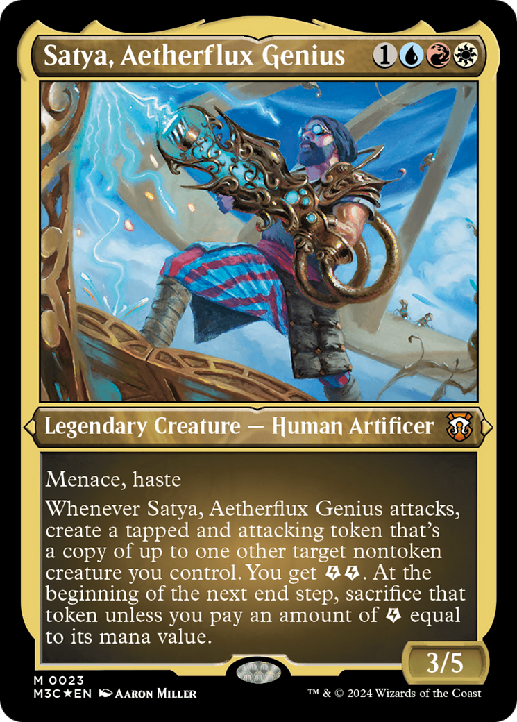 Satya, Aetherflux Genius (M3C-023)  Etched Foil - Modern Horizons 3 Commander