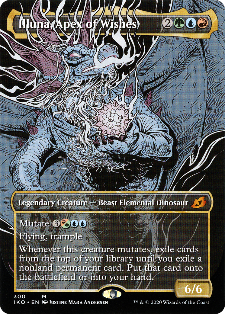 Illuna, Apex of Wishes (Showcase) (IKO-300)  Foil - Ikoria: Lair of Behemoths: (Showcase) (Borderless)