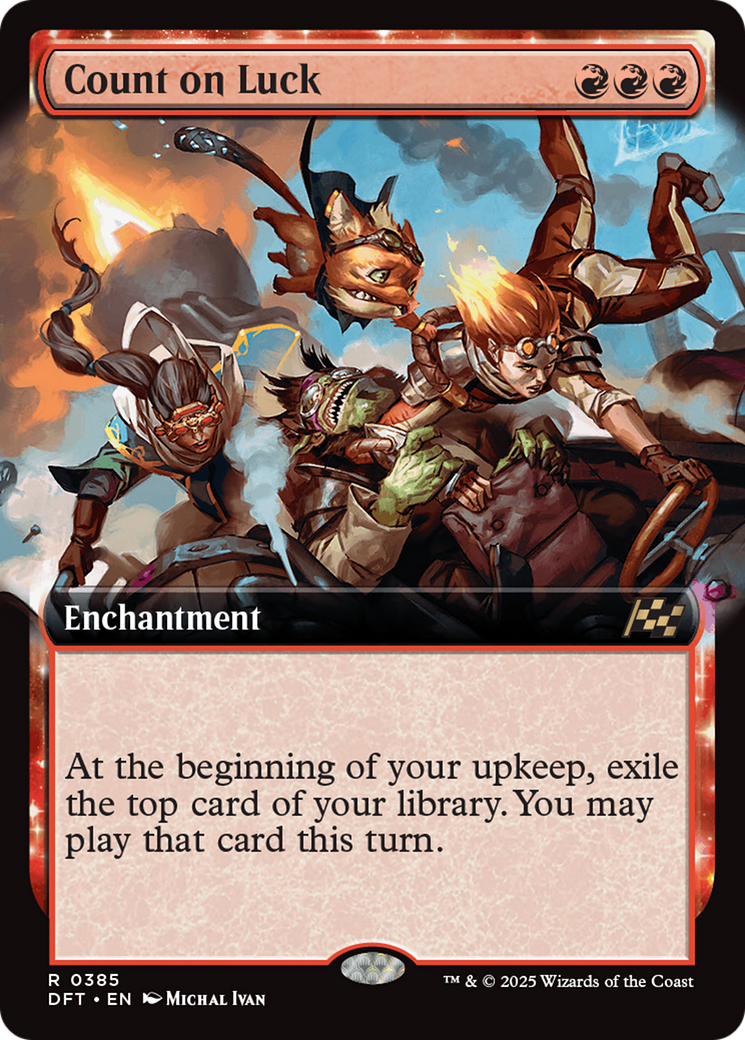 Count on Luck (Extended Art) (DFT-385)  Foil - Aetherdrift: (enchantment, Extended Art)
