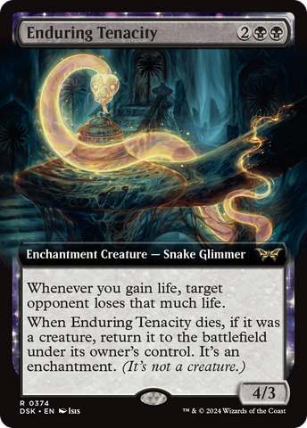 Enduring Tenacity (Extended Art) (DSK-374)  Foil - Duskmourn: House of Horror: (Extended Art, enchantment)