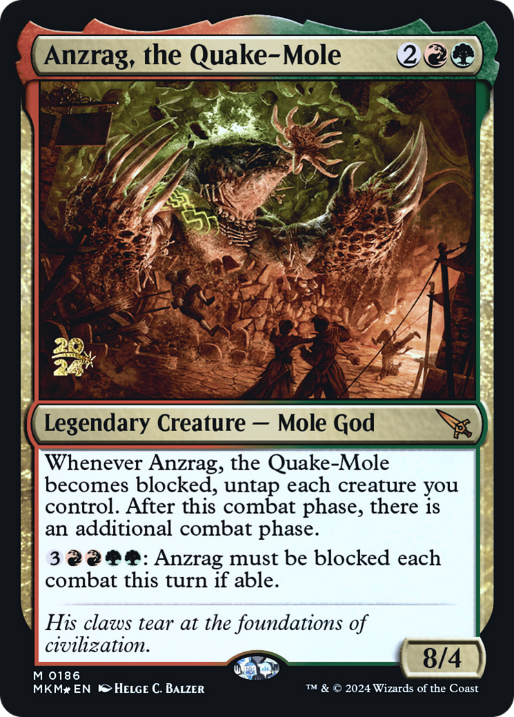 Anzrag, the Quake-Mole (PRE-186)  Foil - Murders at Karlov Manor Promos