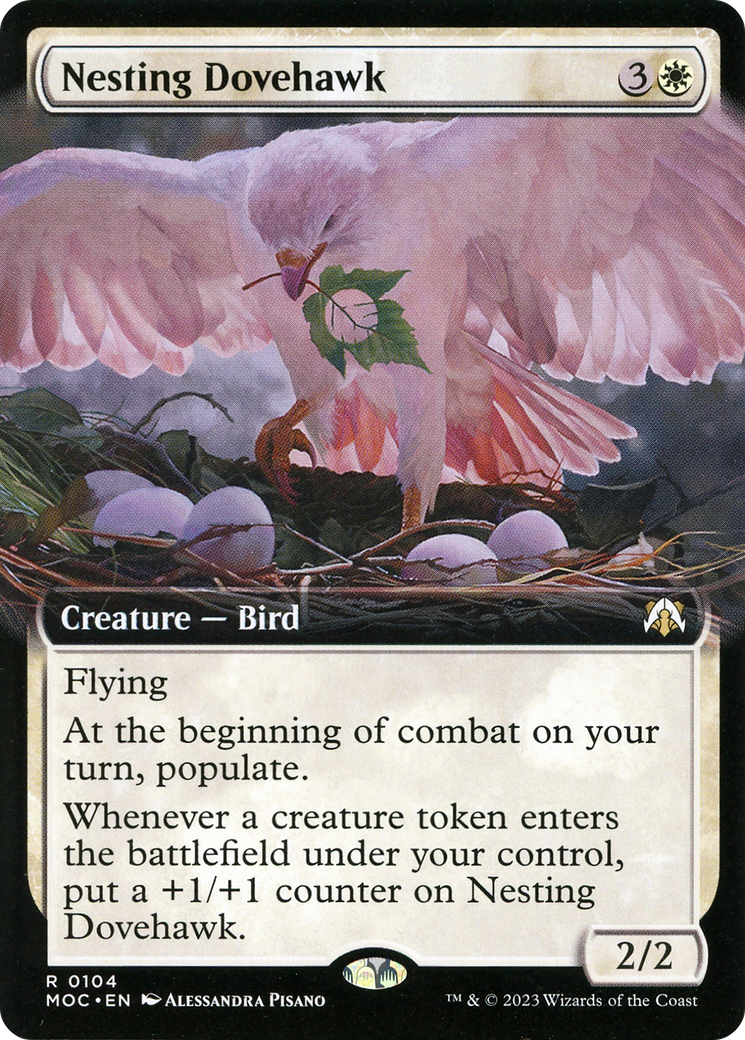 Nesting Dovehawk (Extended Art) (MOC-104)  Foil - March of the Machine Commander: (Extended Art)