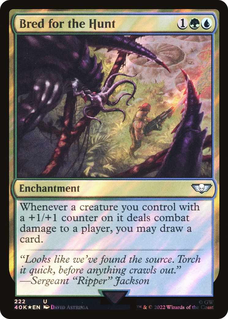 Bred for the Hunt (Surge Foil) (40K-222)  Foil - Warhammer 40,000 Commander