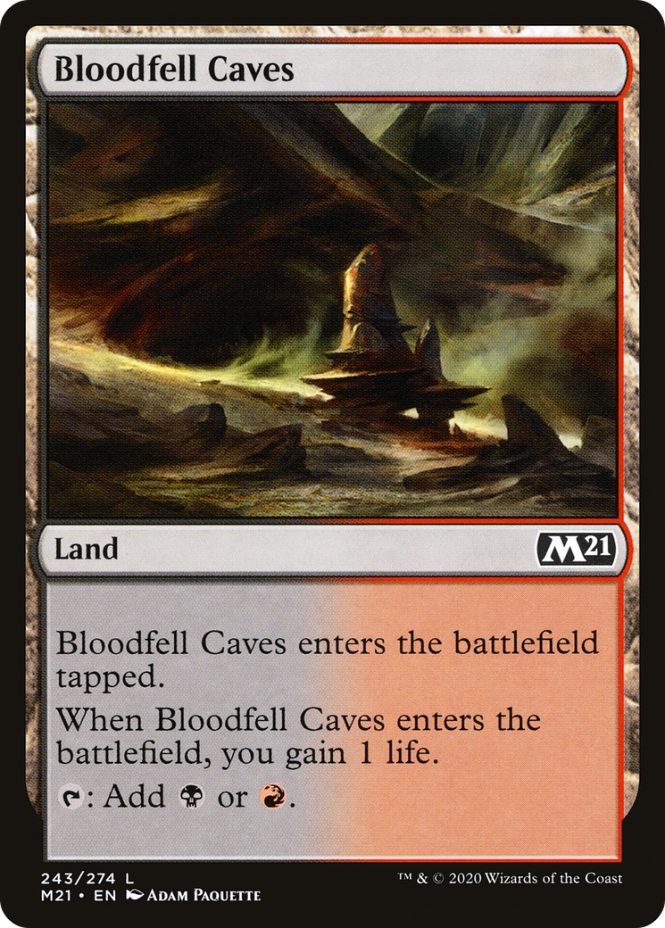 Bloodfell Caves (M21-243)  Foil - Core Set 2021