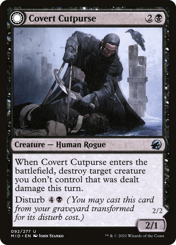 Covert Cutpurse (MID-092) - Innistrad: Midnight Hunt: (Double Faced Transform) Foil