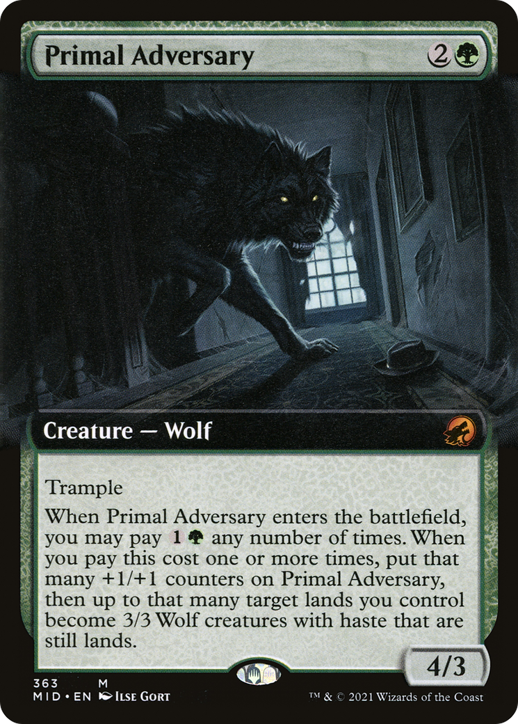 Primal Adversary (Extended Art) (MID-363)  - Innistrad: Midnight Hunt: (Extended Art)