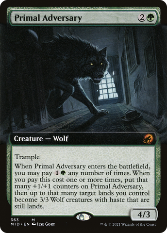 Primal Adversary (Extended Art) (MID-363)  - Innistrad: Midnight Hunt: (Extended Art)