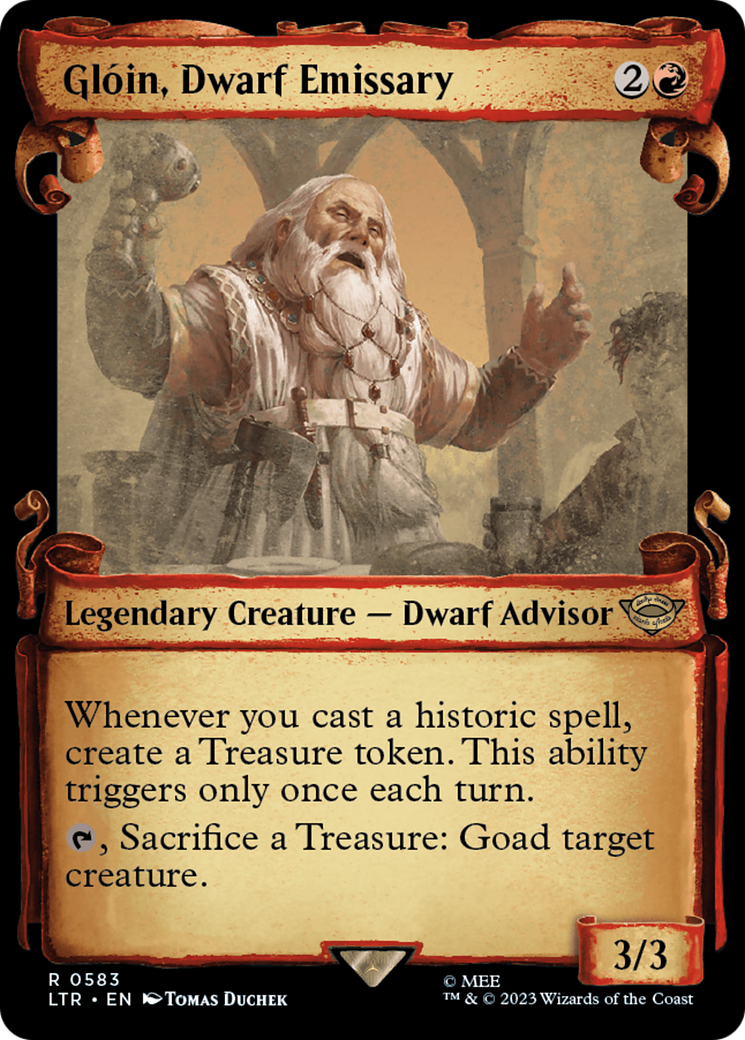 Gloin, Dwarf Emissary (Showcase Scrolls) (LTR-583)  Foil - The Lord of the Rings: Tales of Middle-earth: (Showcase)