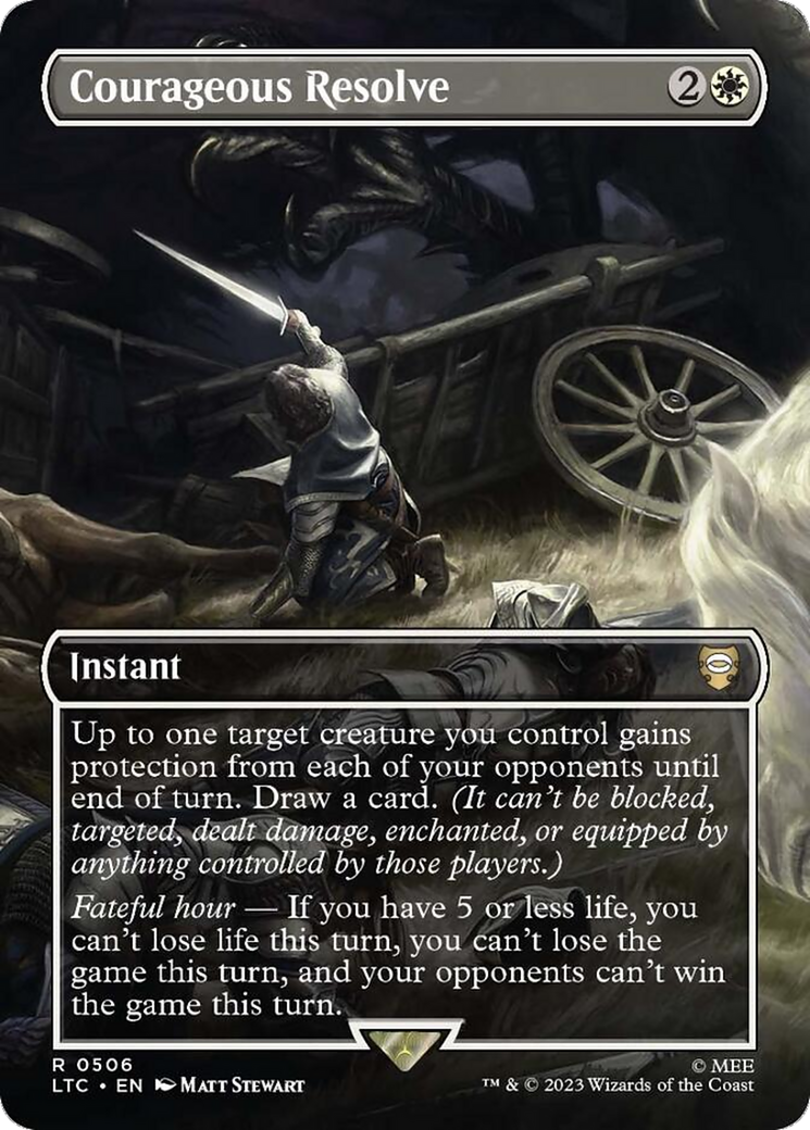 Courageous Resolve (Borderless) (LTC-506)  Foil - Tales of Middle-earth Commander
