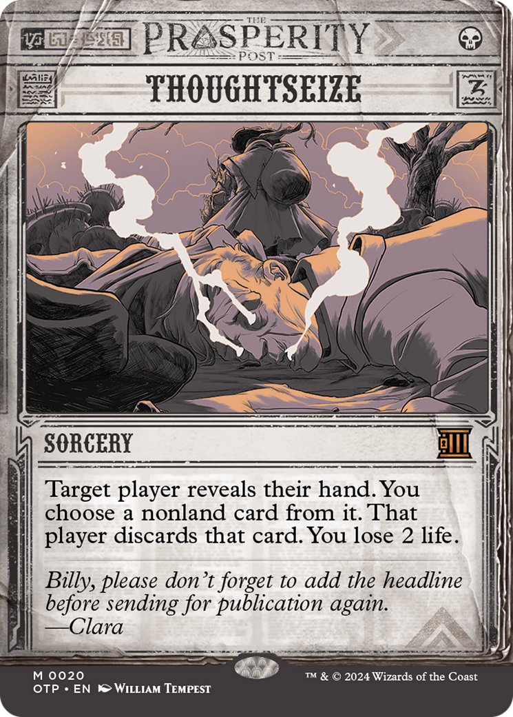 Thoughtseize (OTP-020)  Foil - Breaking News: (Showcase) (Borderless)