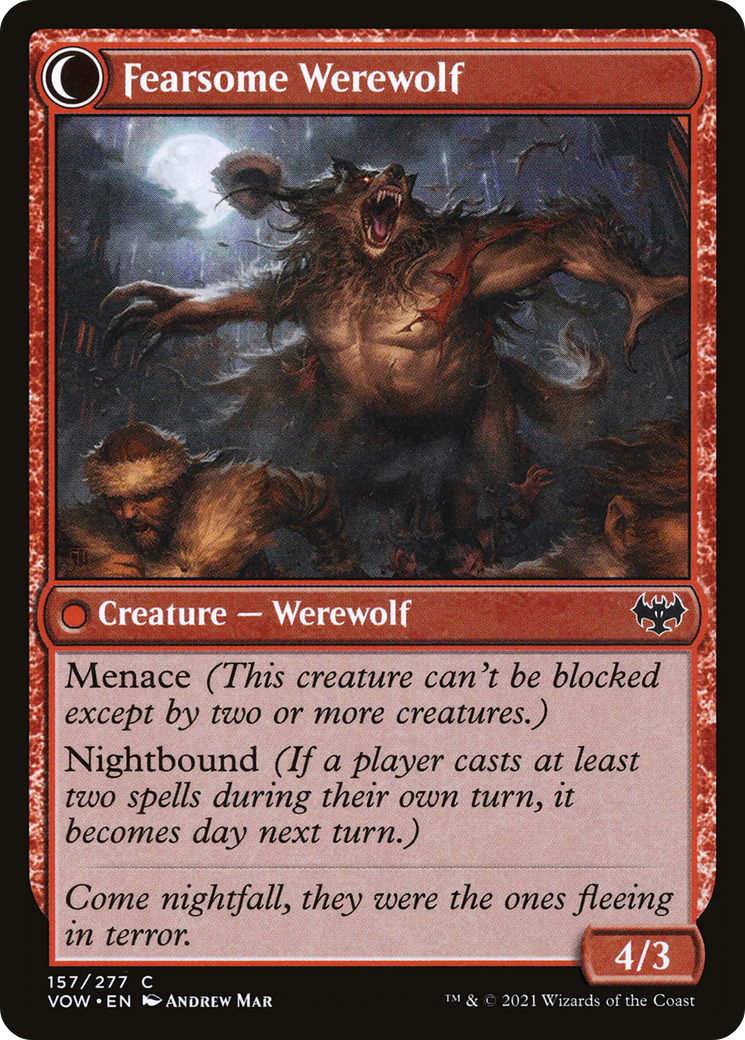 Fearful Villager (VOW-157)  - Innistrad: Crimson Vow: (Double Faced Transform)