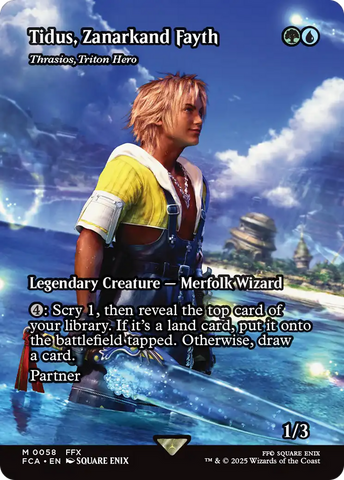 Tidus, Zanarkand Fayth - Thrasios, Triton Hero (Showcase) (FCA-058)  - FINAL FANTASY: Through the Ages / Tidus, Zanarkand Fayth (Borderless)