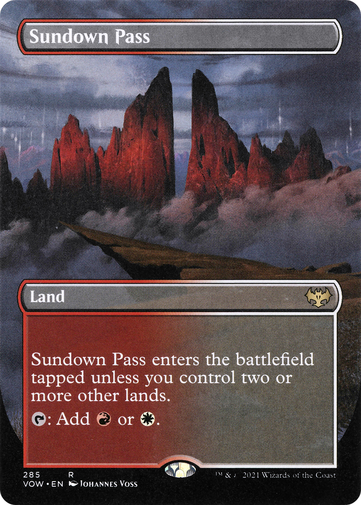 Sundown Pass (Borderless) (VOW-285)  Foil - Innistrad: Crimson Vow (Borderless)