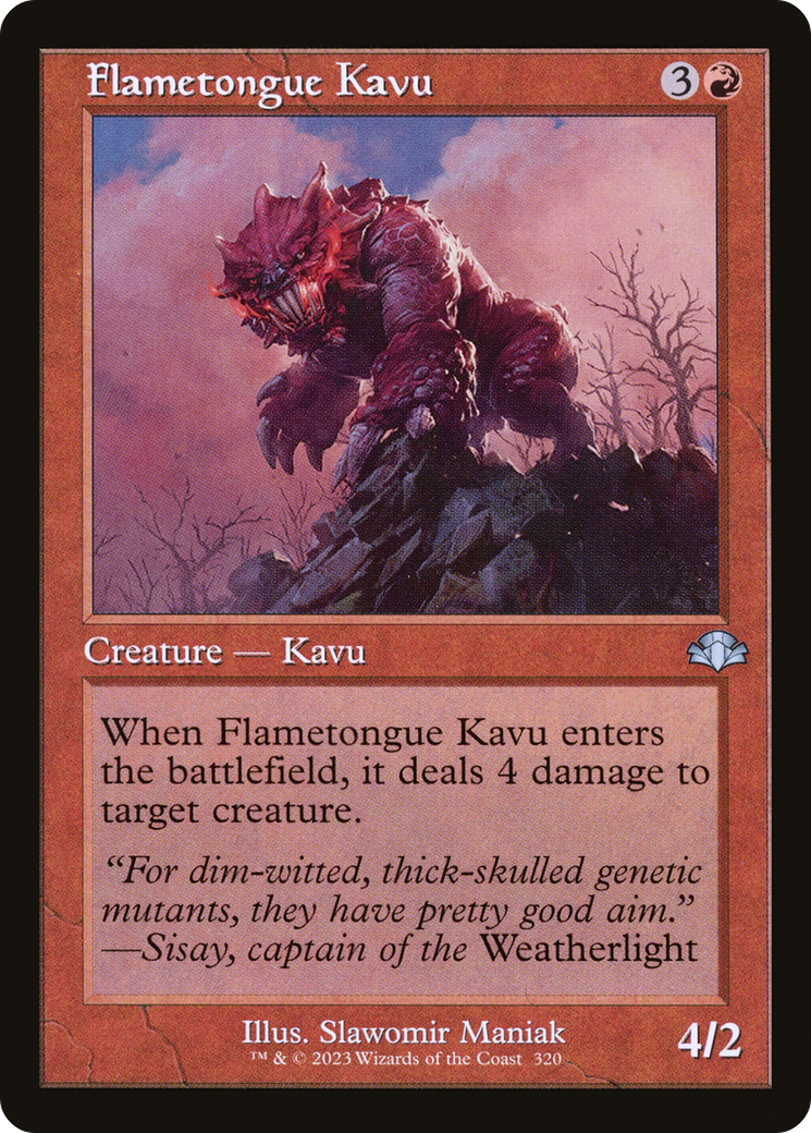 Flametongue Kavu (Retro Frame) (DMR-320)  Foil - Dominaria Remastered