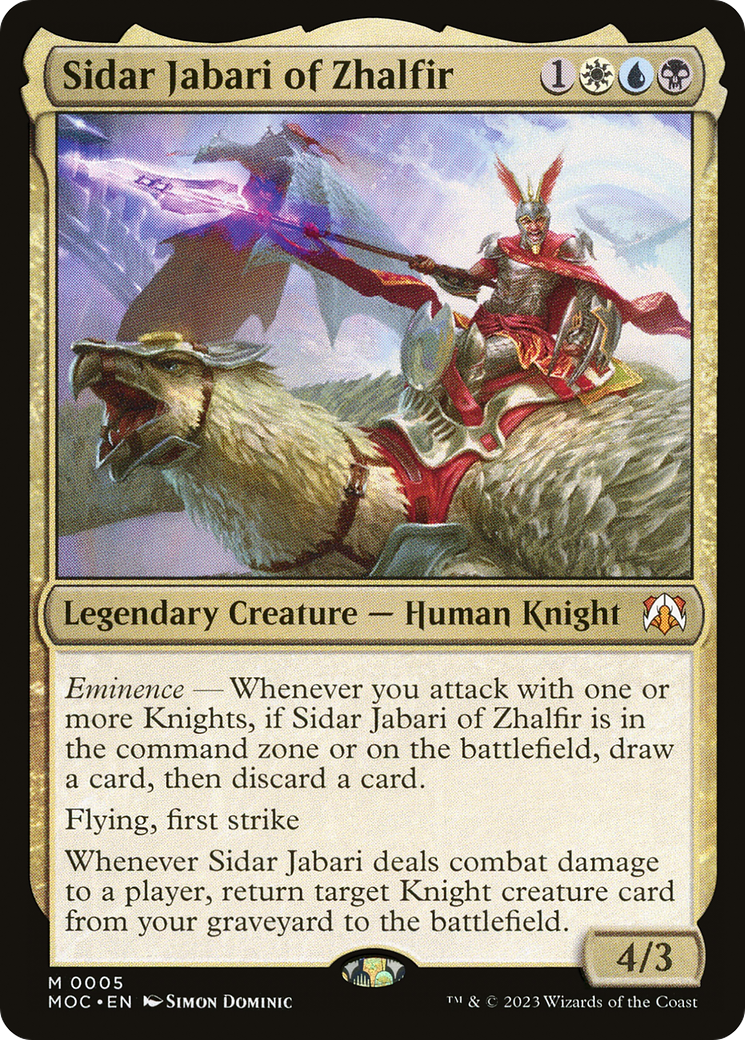 Sidar Jabari of Zhalfir (MOC-005)  Foil - March of the Machine Commander