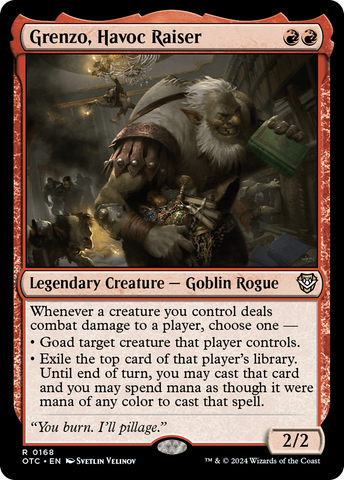 Grenzo, Havoc Raiser (OTC-168)  - Outlaws of Thunder Junction Commander