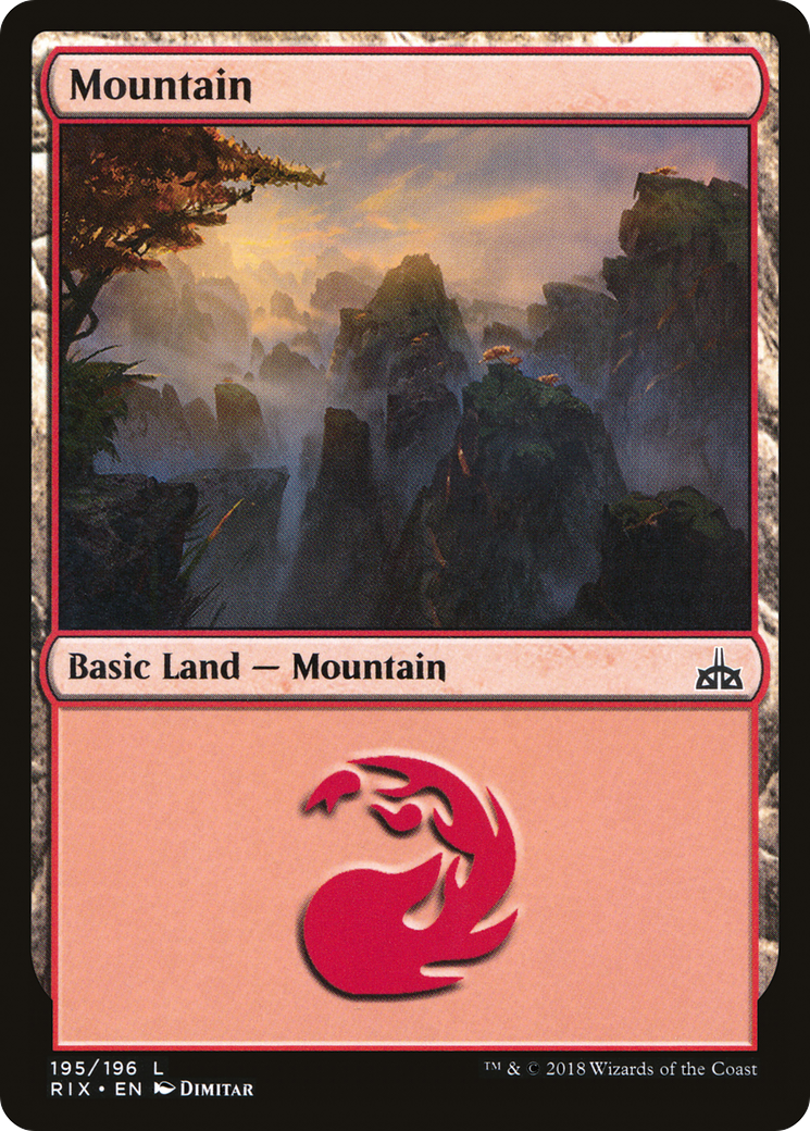 Mountain (RIX-195) - Rivals of Ixalan Foil