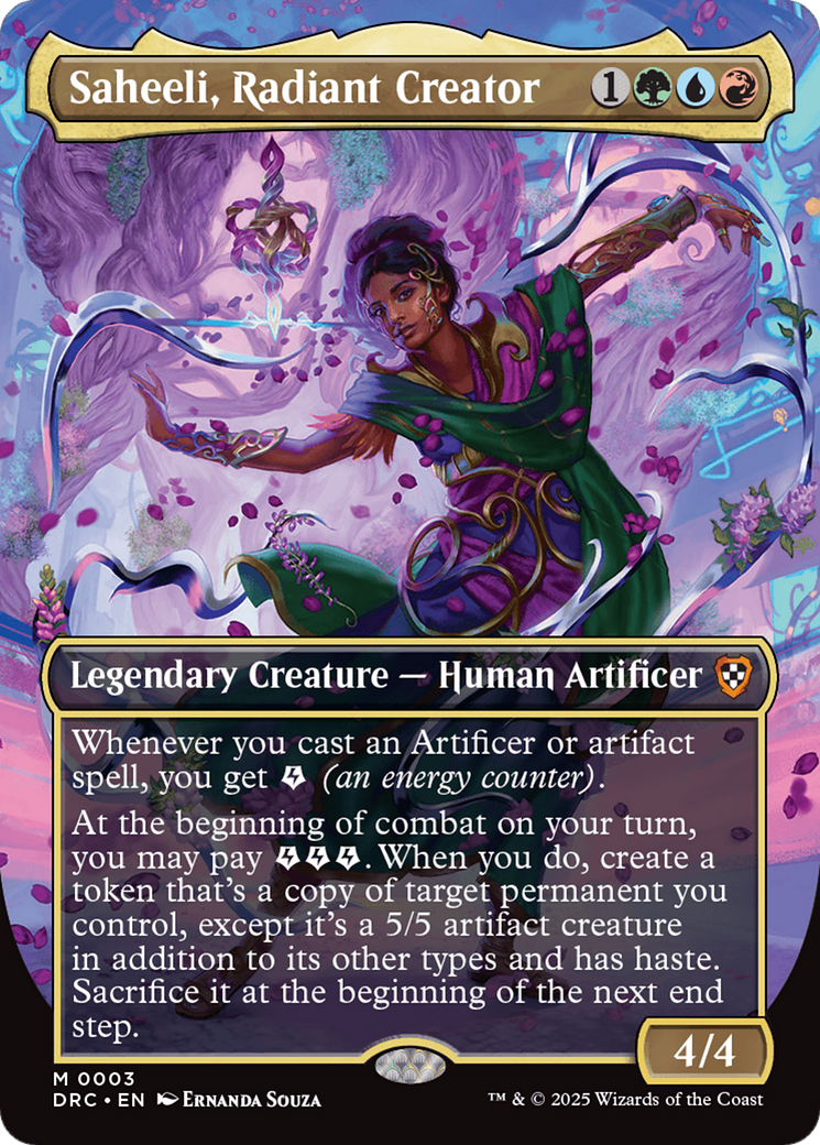 Saheeli, Radiant Creator (Borderless) (DRC-003)  Foil - Commander: Aetherdrift