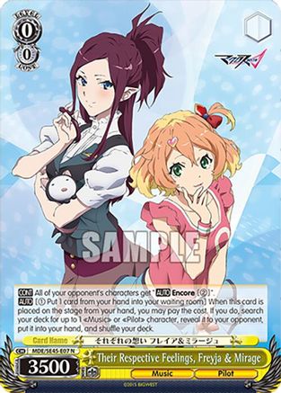 Their Respective Feelings, Freyja & Mirage (MDE/SE45E07 N) - MACROSS Delta Premium Booster