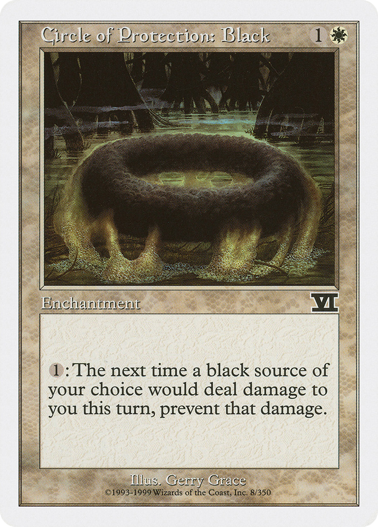 Circle of Protection: Black (6ED-008)  - Classic Sixth Edition