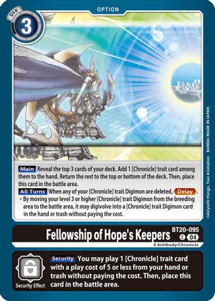 Fellowship of Hope's Keepers (BT20-095) - Release Special Booster 2.5