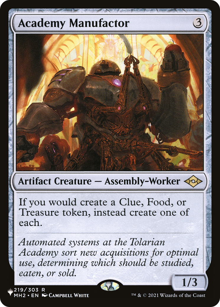 Academy Manufactor (LIST-219/303)  - The List
