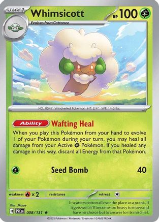 Whimsicott 008/131 - Reverse Holofoil SV Prismatic Evolutions