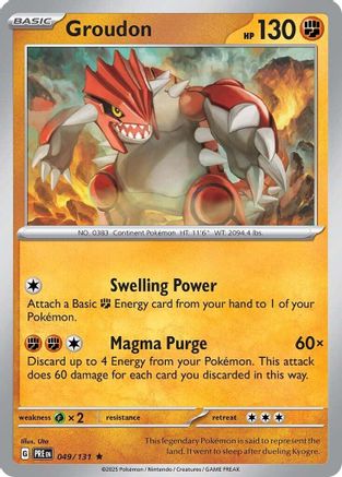Groudon 049/131 - Reverse Holofoil SV Prismatic Evolutions
