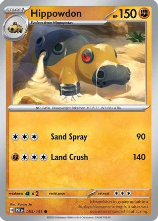 Hippowdon 053/131 - Reverse Holofoil SV Prismatic Evolutions