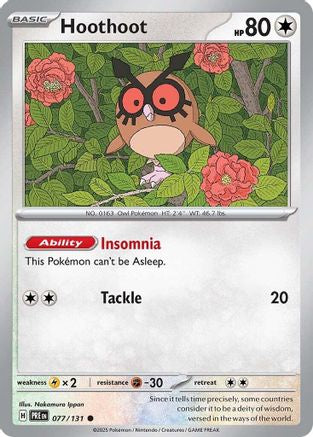 Hoothoot 077/131 - Reverse Holofoil SV Prismatic Evolutions