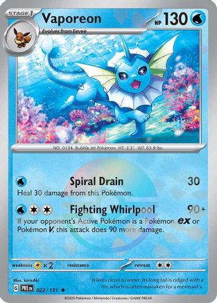 Vaporeon (Poke Ball Pattern) 022/131  - Holofoil SV Prismatic Evolutions