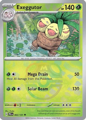 Exeggutor (Master Ball Pattern) 002/131  - Holofoil SV Prismatic Evolutions - Uncommon