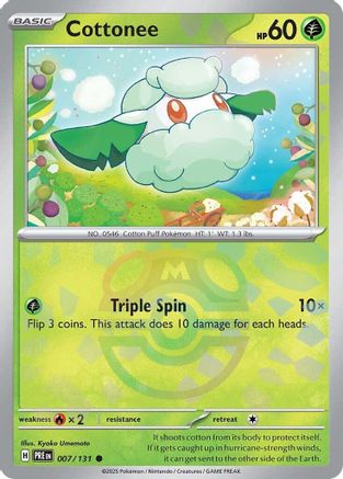 Cottonee (Master Ball Pattern) 007/131 - Holofoil SV Prismatic Evolutions