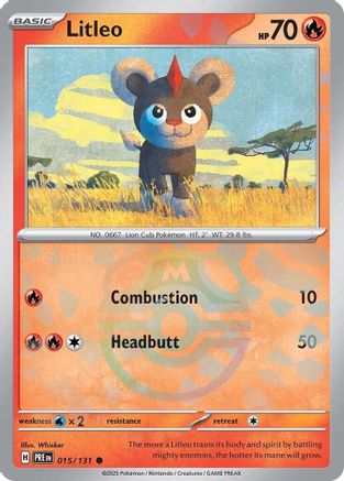 Litleo (Master Ball Pattern) 015/131  - Holofoil SV Prismatic Evolutions