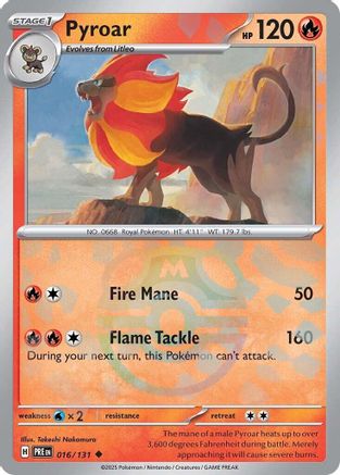Pyroar (Master Ball Pattern) 016/131  - Holofoil SV Prismatic Evolutions