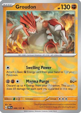 Groudon (Master Ball Pattern) 049/131  - Holofoil SV Prismatic Evolutions