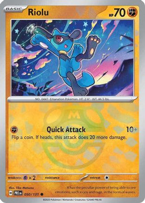 Riolu (Master Ball Pattern) 050/131  - Holofoil SV Prismatic Evolutions - Common
