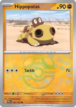 Hippopotas (Master Ball Pattern) 052/131 - Holofoil SV Prismatic Evolutions
