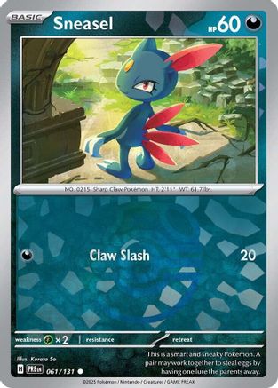 Sneasel (Master Ball Pattern) 061/131  - Holofoil SV Prismatic Evolutions