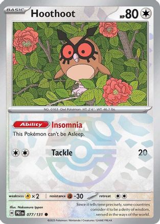 Hoothoot (Master Ball Pattern) 077/131  - Holofoil SV Prismatic Evolutions