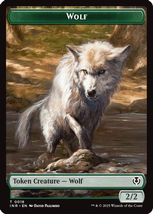 Wolf (0018) // Emblem - Arlinn, Embraced by the Moon Double-Sided Token (INR-18 // 23) - Innistrad Remastered