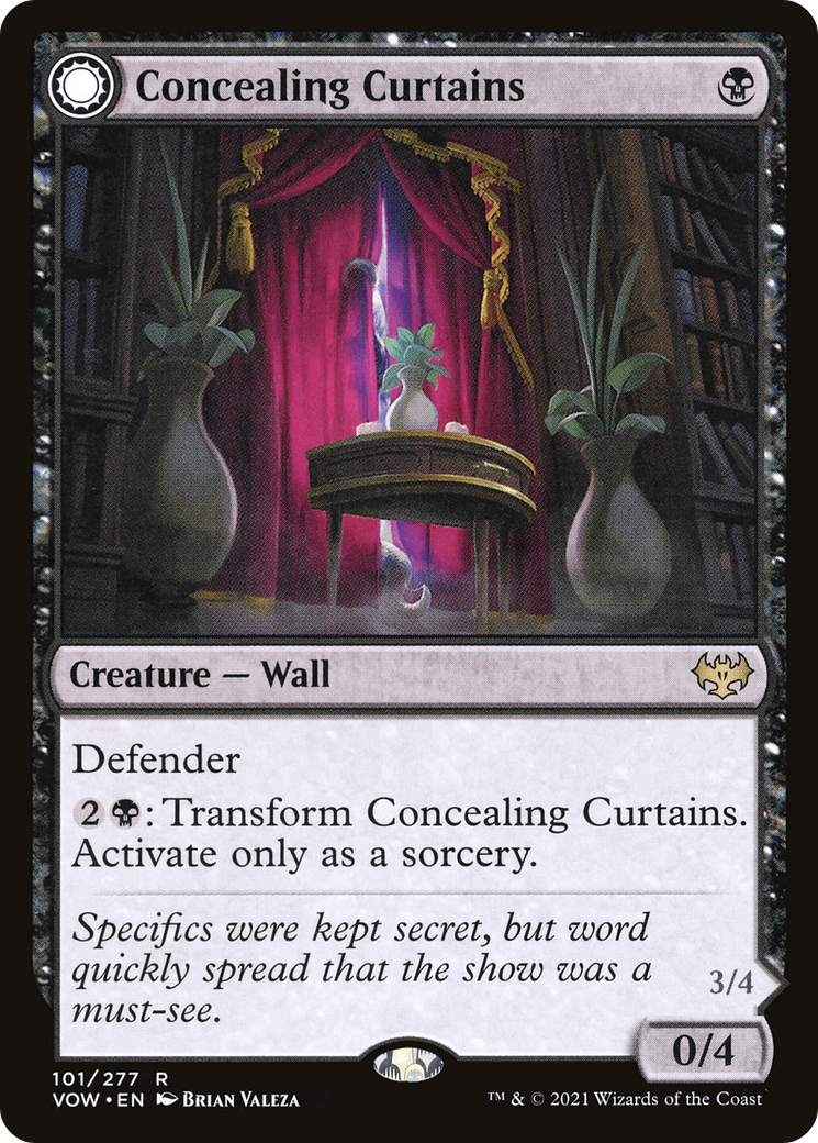 Concealing Curtains (VOW-101)  Foil - Innistrad: Crimson Vow: (Double Faced Transform)